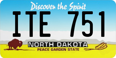 ND license plate ITE751