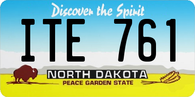 ND license plate ITE761