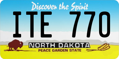 ND license plate ITE770