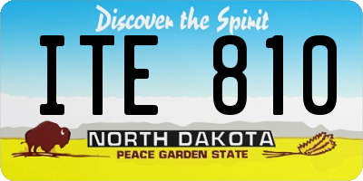 ND license plate ITE810