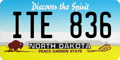 ND license plate ITE836