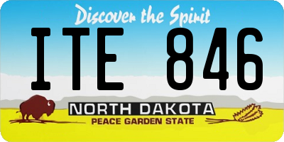 ND license plate ITE846