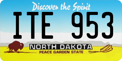 ND license plate ITE953