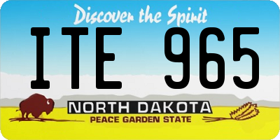 ND license plate ITE965