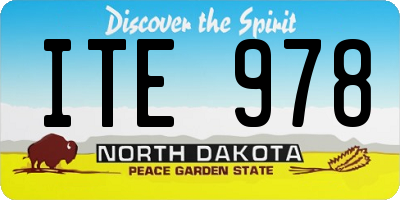 ND license plate ITE978