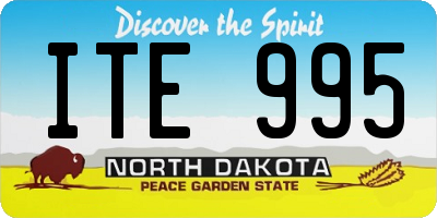 ND license plate ITE995