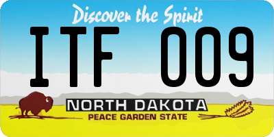 ND license plate ITF009