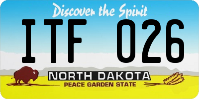 ND license plate ITF026