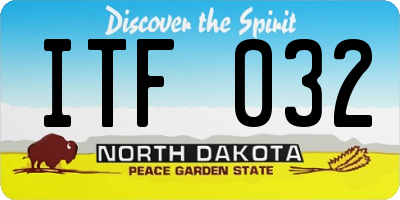 ND license plate ITF032
