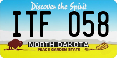 ND license plate ITF058