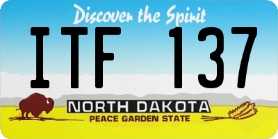 ND license plate ITF137