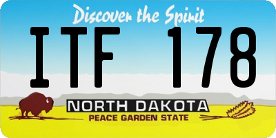 ND license plate ITF178