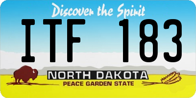 ND license plate ITF183