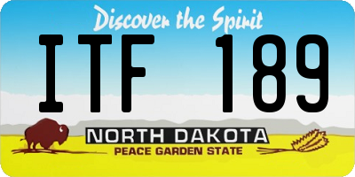 ND license plate ITF189