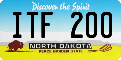 ND license plate ITF200