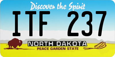 ND license plate ITF237