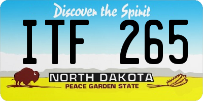ND license plate ITF265