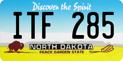ND license plate ITF285