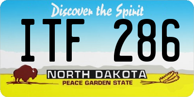 ND license plate ITF286