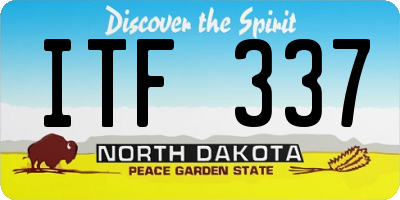ND license plate ITF337