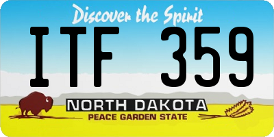 ND license plate ITF359