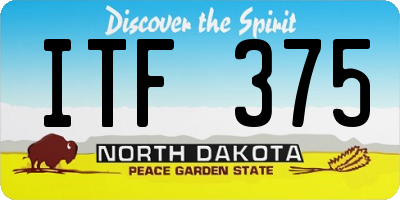 ND license plate ITF375