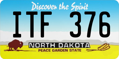 ND license plate ITF376