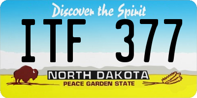 ND license plate ITF377