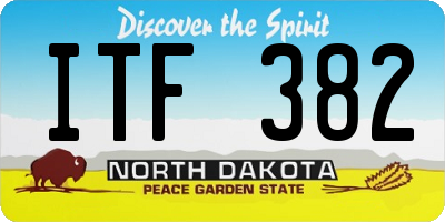 ND license plate ITF382