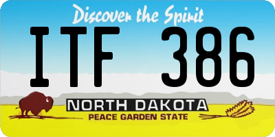 ND license plate ITF386