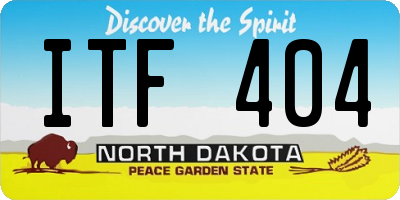 ND license plate ITF404