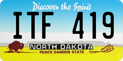 ND license plate ITF419