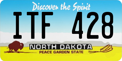 ND license plate ITF428