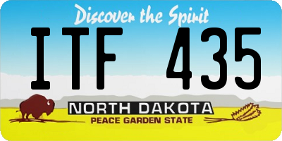 ND license plate ITF435