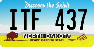 ND license plate ITF437