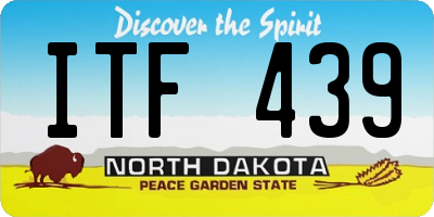 ND license plate ITF439