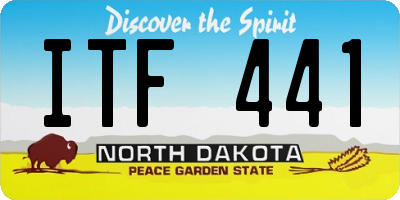 ND license plate ITF441