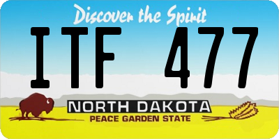 ND license plate ITF477