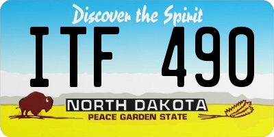 ND license plate ITF490