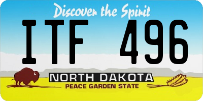 ND license plate ITF496