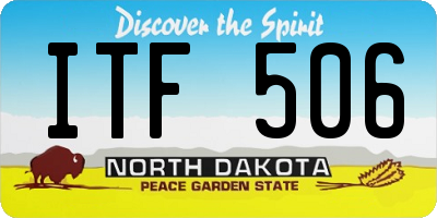 ND license plate ITF506