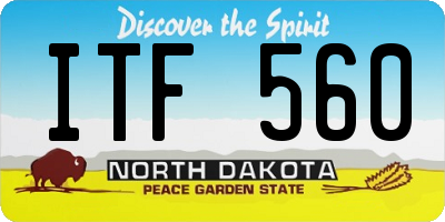 ND license plate ITF560