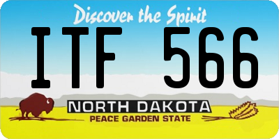 ND license plate ITF566