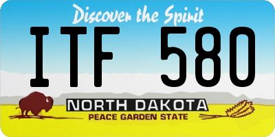 ND license plate ITF580