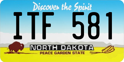ND license plate ITF581