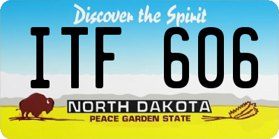 ND license plate ITF606