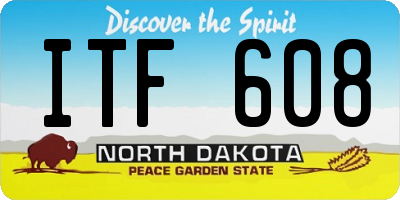 ND license plate ITF608