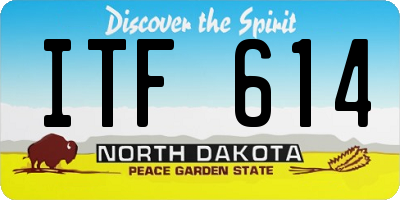 ND license plate ITF614