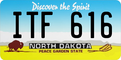 ND license plate ITF616