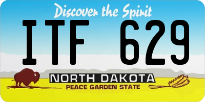 ND license plate ITF629